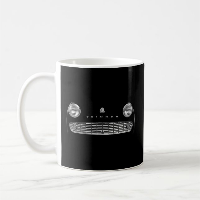 Triumph Tr3 British Sports Car Minimalist Grille Coffee Mug (Left)