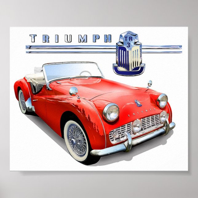 Triumph TR3 painting Poster (Front)