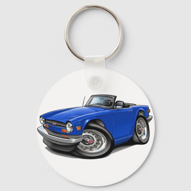 Triumph TR6 Blue Car Key Ring (Front)