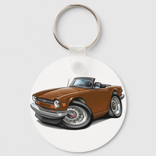 Triumph TR6 Brown Car Key Ring (Front)