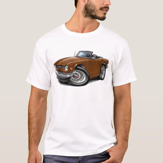 Triumph TR6 Brown Car T-Shirt (Front)