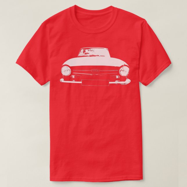 Triumph TR6 classic British sports car white block T-Shirt (Design Front)