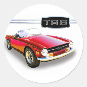 Triumph TR6 Classic Round Sticker
