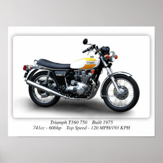 Triumph Trident T160 750 Motorcycle - A3 Poster
