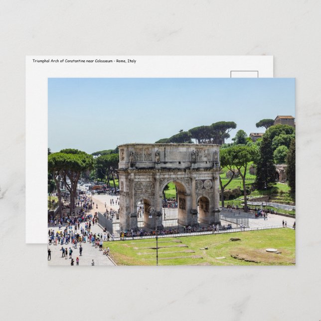 Triumphal Arch of Constantine - Rome, Italy Postcard (Front/Back)