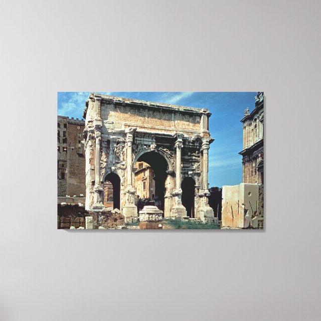 Triumphal Arch of Septimius Severus, dedicated in Canvas Print (Front)