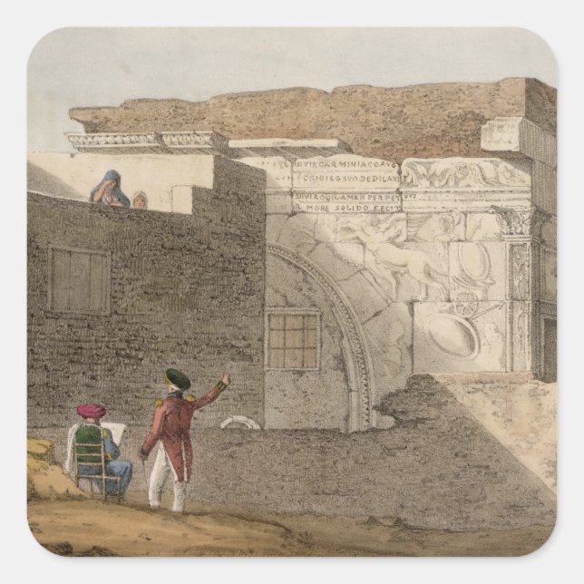Triumphal Arch, Tripoli, plate 4 from 'A Narrative Square Sticker (Front)