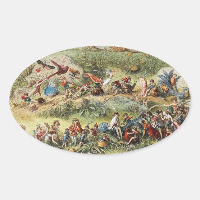 Triumphal March of The Elf King, Fairies,Goblins Oval Sticker (Front)