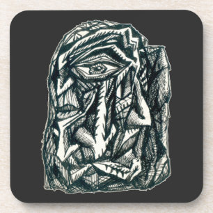 Triumvirate, ink drawing coaster