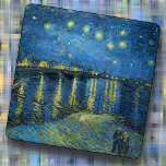 TRIVET - "Starry Night Over the Rhone" -van Gogh -<br><div class="desc">An image of "Starry Night Over the Rhone" (1888) by Vincent van Gogh is featured on this marble Trivet. ►The image cannot be removed or replaced. ►Customise/personalise by adding custom text in your choice of font (style, colour, size), or an additional image or a logo. Makes a colourful and interesting...</div>