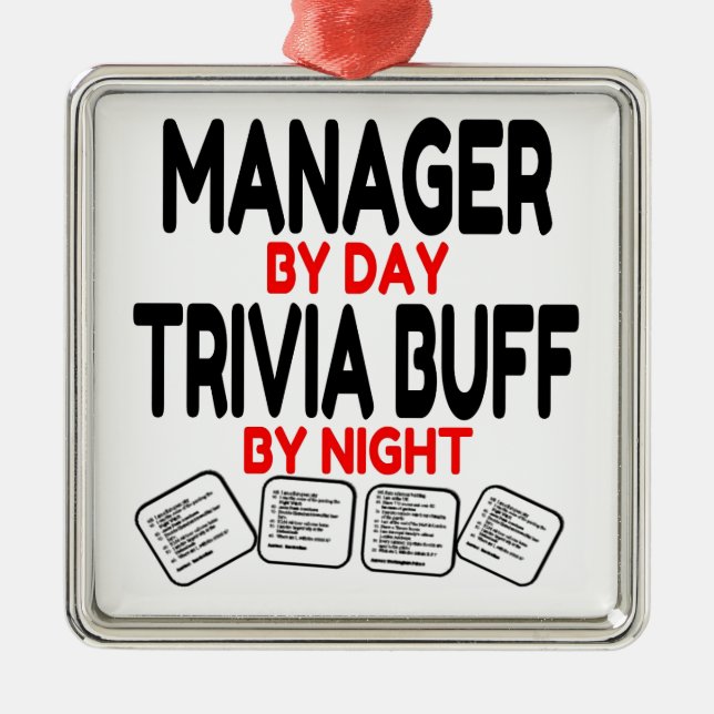 Trivia Buff Manager Metal Tree Decoration (Front)