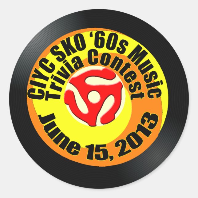Trivia Contest 3 Classic Round Sticker (Front)