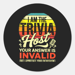 Trivia Host Host Trivia Night Classic Round Sticker