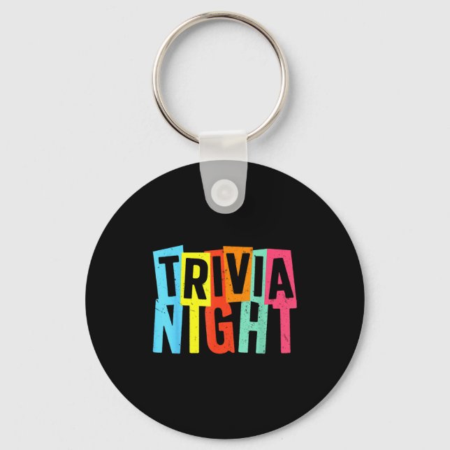 Trivia Night Art For Men Women Trivia Host Trivia  Key Ring (Front)