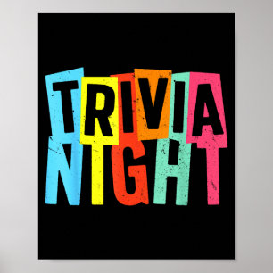 Trivia Night Art For Men Women Trivia Host Trivia Poster