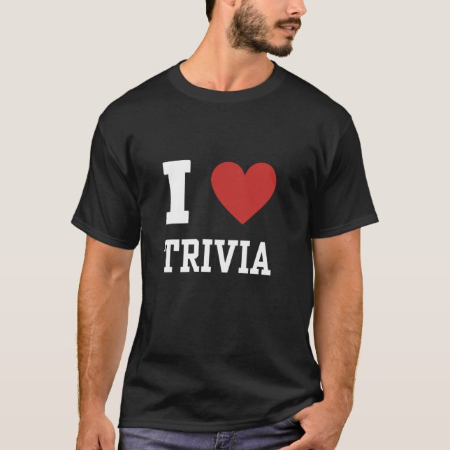Trivia Night Facts Quiz Lover Love Heart Cool Vint T-Shirt (Front)