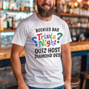 Trivia Night game night colourful fun quiz host T-Shirt