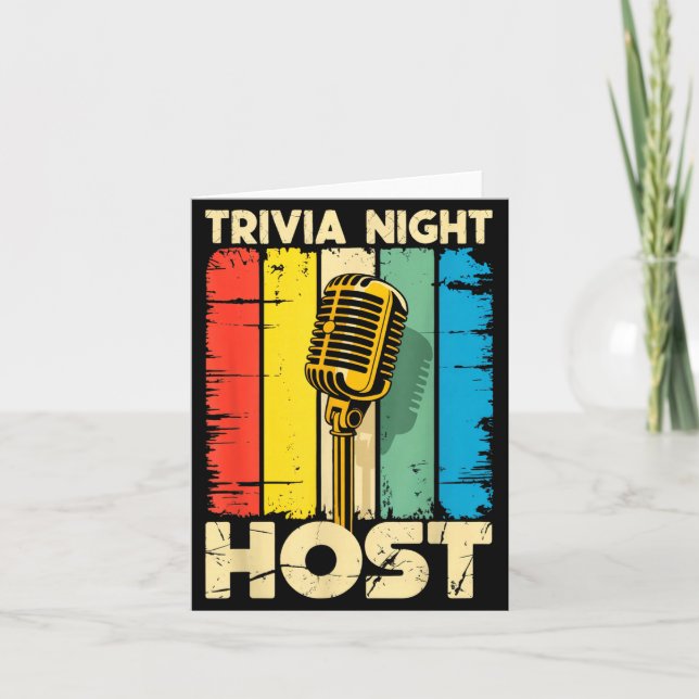 Trivia Night Host Quiz Game Entertainer Moderator  Card (Front)