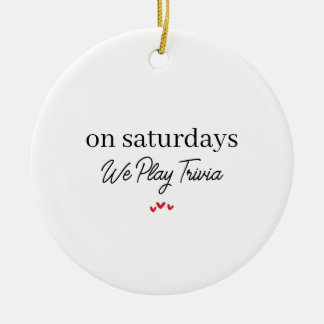 Trivia Night Ornament, Game Night, Friend Gift Ceramic Tree Decoration