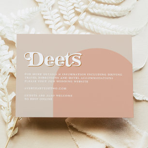 TRIXIE Blush Retro Arched 70's Deets Details Card