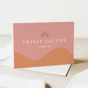 TRIXIE Retro 70's Groovy Pink Orange Place Cards