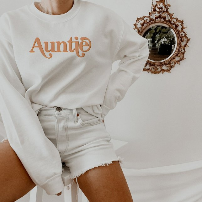 TRIXIE Retro 70's Themed Orange Groovy Auntie Sweatshirt (Creator Uploaded)