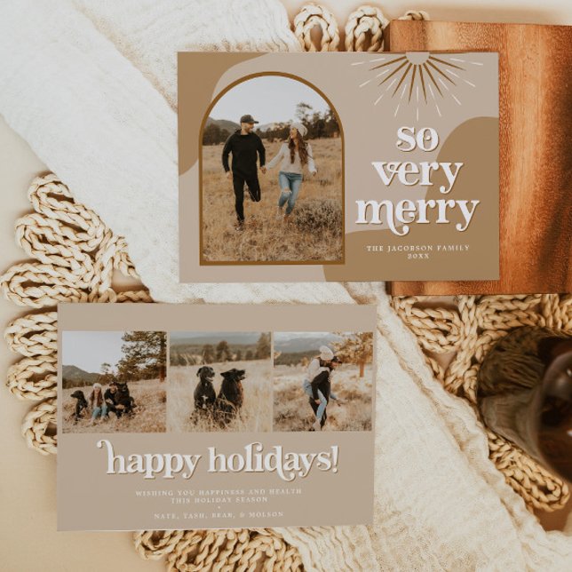 TRIXIE Retro Arched Photo Boho Christmas Card (Creator Uploaded)