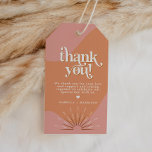 TRIXIE Retro Pink & Orange Groovy Thank You Favour Gift Tags<br><div class="desc">This thank you favour tag or gift tag features a bright orange and pink colour combination with a retro themed font and sunburst with groovy wavy lines. Easily edit all of the colours to match your event and change the thank you message to meet your needs.</div>