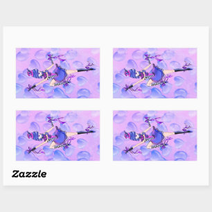 Trixie the Clown - blue Balloons  Rectangular Sticker
