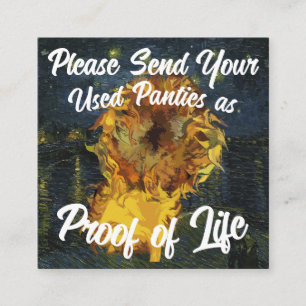 TRMP Please Send Your Used Panties Proof of Life Enclosure Card