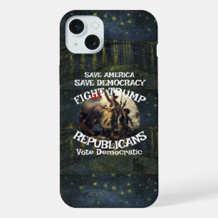 Trmp USA America Patriotism Save Democracy iPhone 15 Plus Case