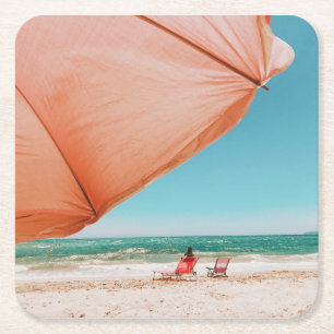 Trocadero Playa - Marbella - Spain Square Paper Coaster