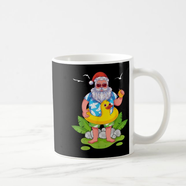 Trocal Summer Funny Hawaiian Santa Claus Christmas Coffee Mug (Right)