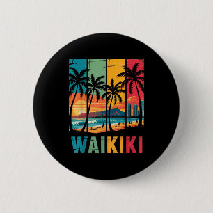 Trocal Vintage Waikiki Honolulu Hawaii Island Waik 6 Cm Round Badge