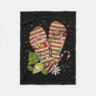 Trocal Xmas Summer Vacation Flip Flops Christmas I Fleece Blanket