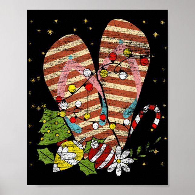 Trocal Xmas Summer Vacation Flip Flops Christmas I Poster (Front)