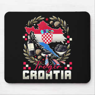 Trogir Croatia Souvenir Croatian Flag Map Mouse Pad