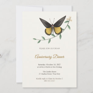 Troides Butterfly Anniversary Dinner Invitation