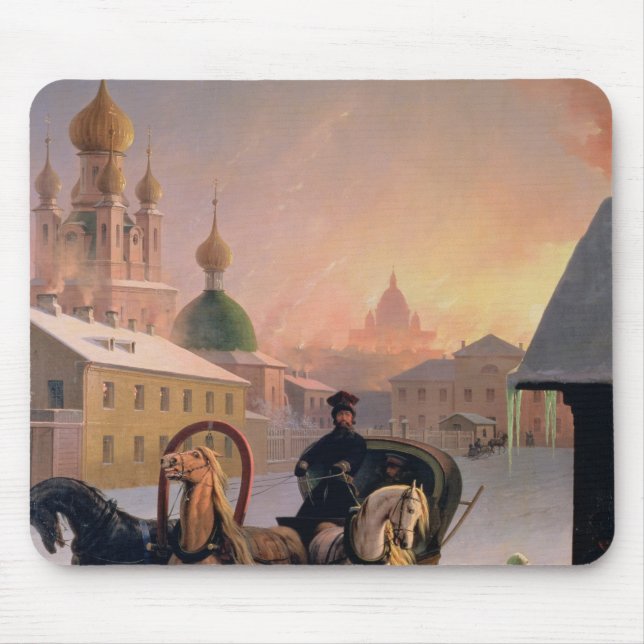 Troika on the Street in St. Petersburg, 1850s Mouse Pad (Front)