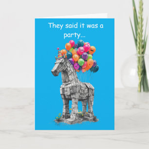Trojan Horse Birthday Funny Humor Gift Card