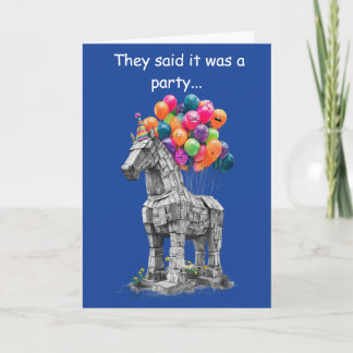Trojan Horse Birthday Funny Humour Gift Card