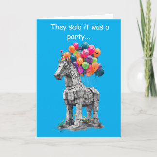 Trojan Horse Birthday Funny Humour Gift Card