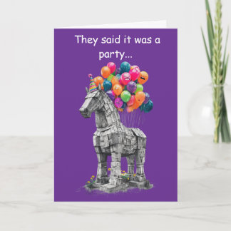 Trojan Horse Birthday Funny Humour Gift Card