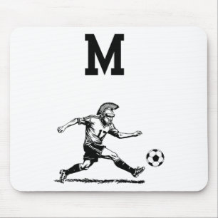 Trojan Warrior Playing Soccer Mouse Pad