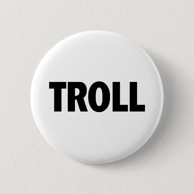 Troll Black 6 Cm Round Badge (Front)