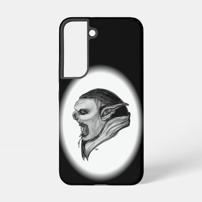 Troll Black and White Design Samsung Galaxy S22 Case (Back)