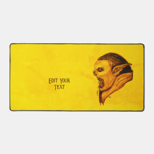 Troll Black and Yellow Design Desk Mat