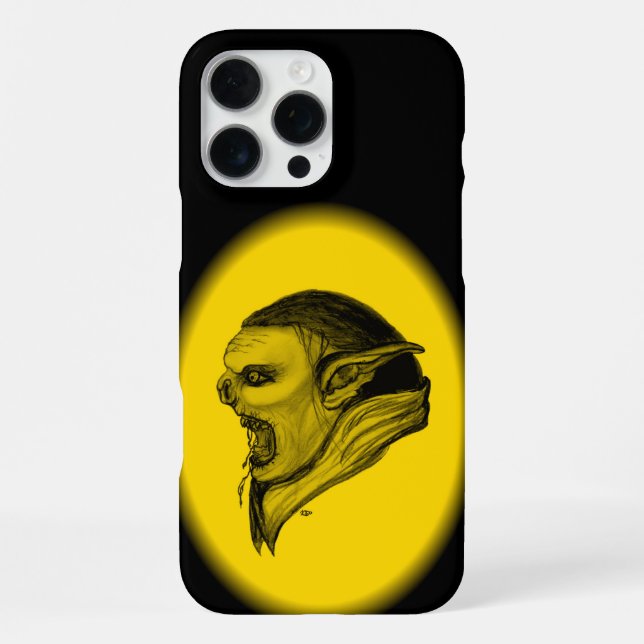 Troll Black and Yellow Design iPhone Case (Back)