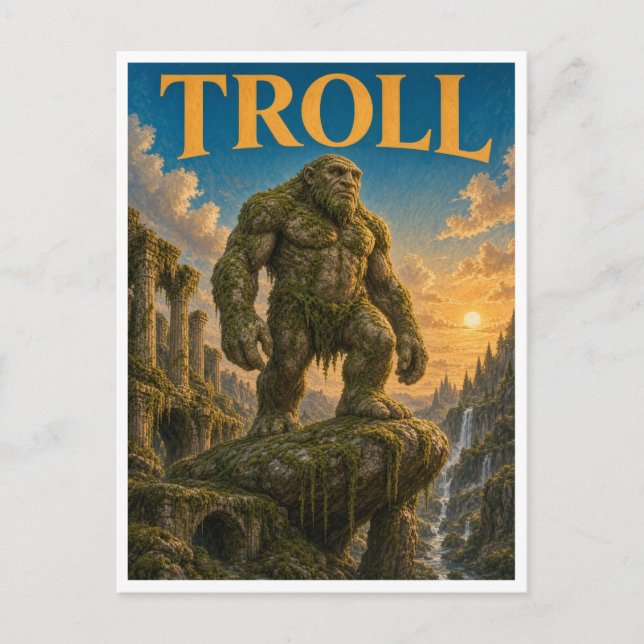 Troll, Gothic Fantasy Monster Postcard (Front)