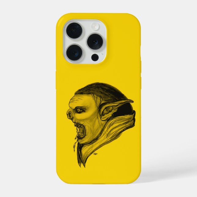 Troll in Black and Yellow Design iPhone Case (Back)